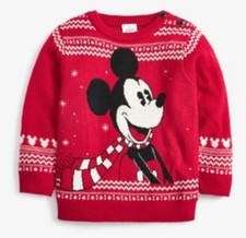 Disney Mens Christmas Jumper Mickey Mouse Red 2XL Extra Large Brand New