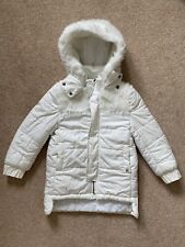 Girls French Connection Long beautiful white furry winter coat age 3-4