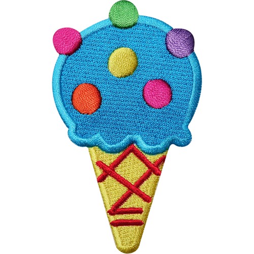 Ice cream cone embroidered - ice,