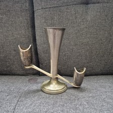 Vintage Silver Plate Grenadier Two Stem Candlestick Holder & Bud Vase 13.4cm H