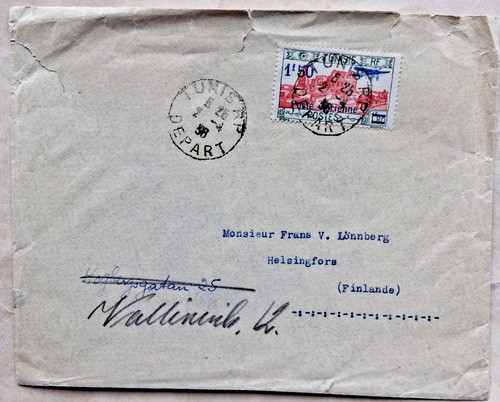 Tunisia 1938 cover finland - to,