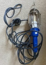 Blue Hanging Builders Lamp Great Well Used Condition Tested Working