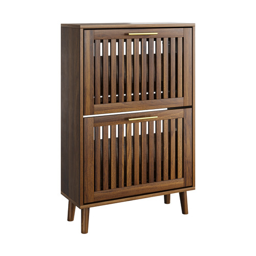 Walnut shoe cabinet flip - 23.6",