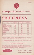 BRITISH RAILWAYS HANDBILL SKEGNESS TRIP (THORPE) JUL 1962