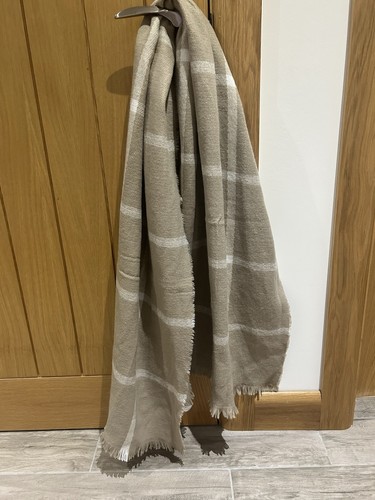 Beige taupe checked scarf - checked,