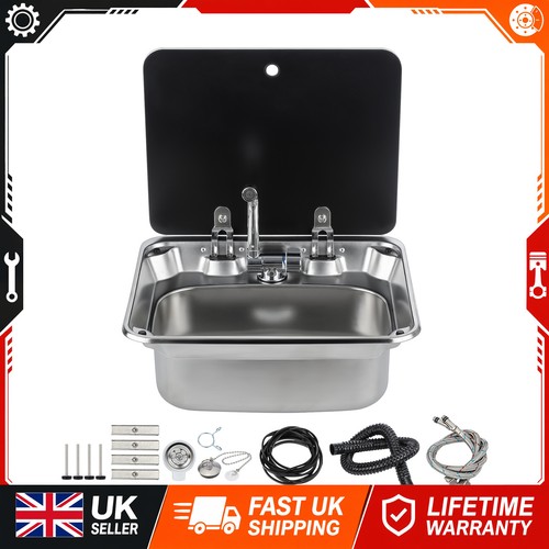 Stainless steel campervan sink - stainless,