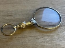 Antique Rolled Gold Monocle Pendant Necklace Eye Glass