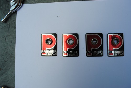 Premier drum badges.