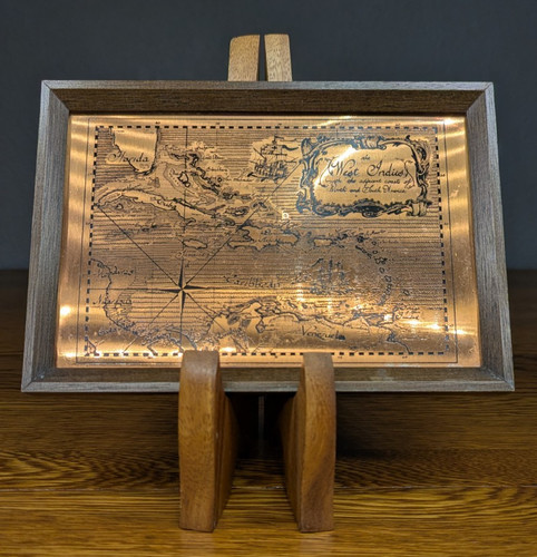 Vintage tchmaster copper map - copper,