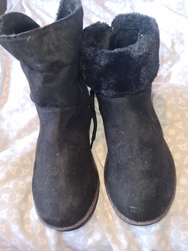 Evans black suede - roll, down