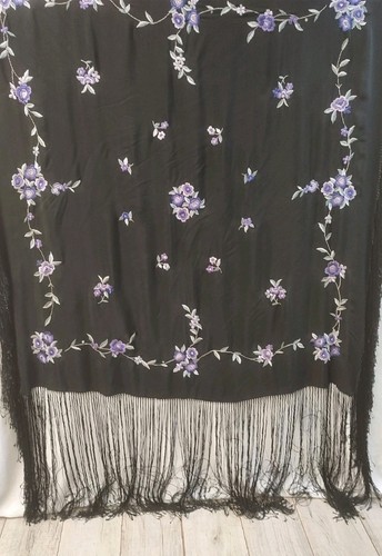 Antique 1920s 30s black silk - 1920s,