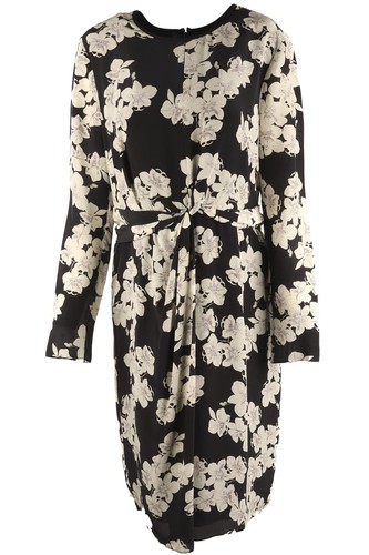 Erdem navy silk midi dress - dress, uk