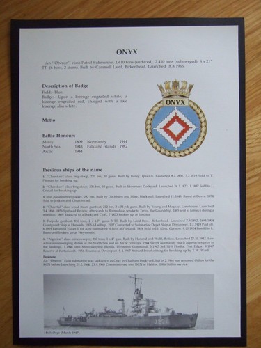 Naval print hms - print, onyx(1966)