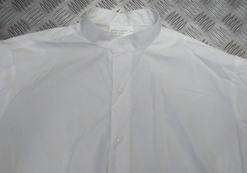 Collarless shirt army white - shirt,