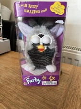 Hasbro/Tiger Electronics 1998 Vintage Furby Grey/Black Raccoon Interactive Toy