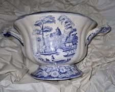 Antique Soup Tureen Blue and White