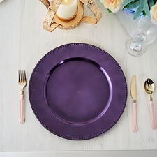 24 pcs 13" Purple BEADED Round