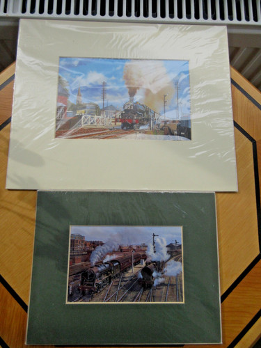 Steam train prints mounted - steam,
