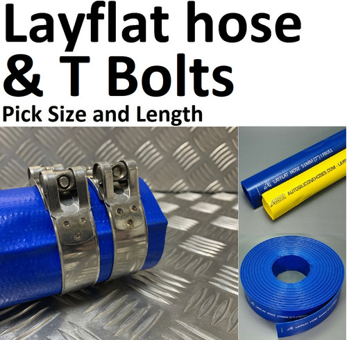 Blue pvc layflat hose - blue, pipes