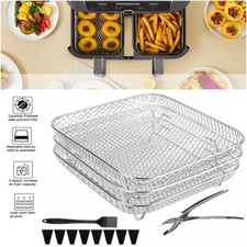 3 Layers Grill Racks Air Fryer Rack Stainless Steel Air Fryer Basket Tray Shelf