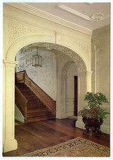 1980s Postcard Hall & Carved Oak Staircase Mompesson House Salisbury Unposted