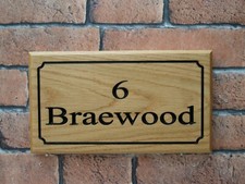 Personalised Wooden House Name Plaque/Signs-Solid wood Oak, Porch, Conservatory