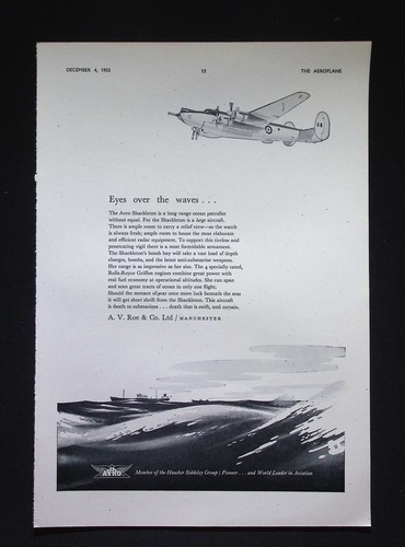 Original 1953 advert avro - original,
