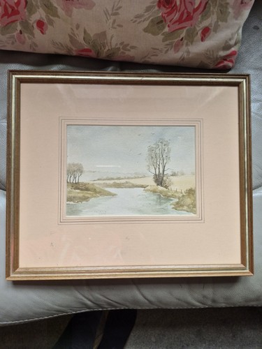 Vintage framed watercolor