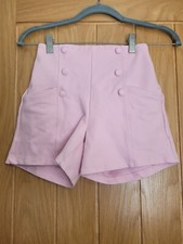 zara girls age 11-12 years Pink High Waist Shorts Pockets #U