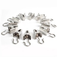 20 x STAINLESS STEEL SMALL CURTAIN HANGING BULLDOG CLIPS CLAMPS PEGS SHIP