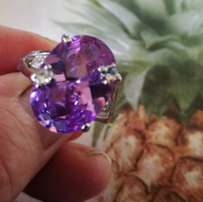 Ladies Faux Amethyst Dress Ring Size V