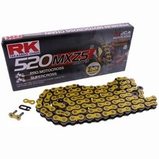 RK Supercross bike chain yellow pitch 520 links 112 with clip lock