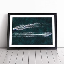 Passing Boats In Perth Australia Framed Canvas Wall Art Print Poster Picture