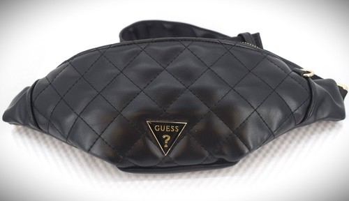 Guess black quilted belt bag - guess,