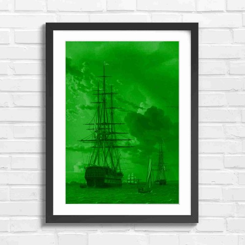 Grand vintage sailing ship - vintage, at