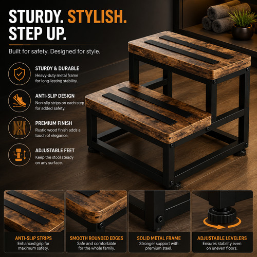 Step wooden stool - step,