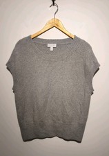 The White Company Size M Sleeveless Jumper Grey Alpaca Blend Relaxed Fit