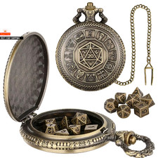 7 X Metal Polyhedral Dice Old