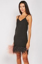 NEW Black Ostrich Feather Hem
