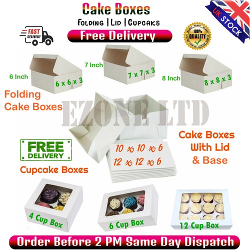 White folding cake boxes - cake,