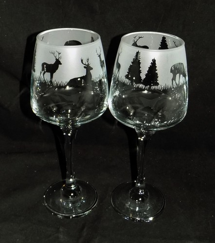 New stag hand etched - etched, large