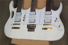 Factory Custom 3 Necks White Double Neck Electric Guitar with 6+6+12 Strings