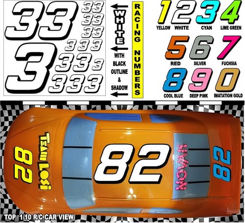 White racing numbers - ,
