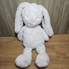 M&S White BUNNY RABBIT BABY SOFT TOY COMFORTER Plush Soother 09442689 Lapin