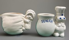 Vintage Pillsbury dough boy memorbilia ceramic Cream and Sugar Set
