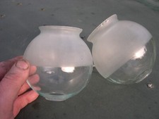 SPARE PAIR GLASS CARAVAN GAS LAMP GLOBES FOR No 2 INCANDESCENT MANTLE BURNERS
