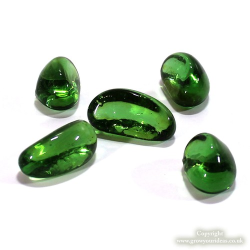 Green glass cashew nuggets - green,