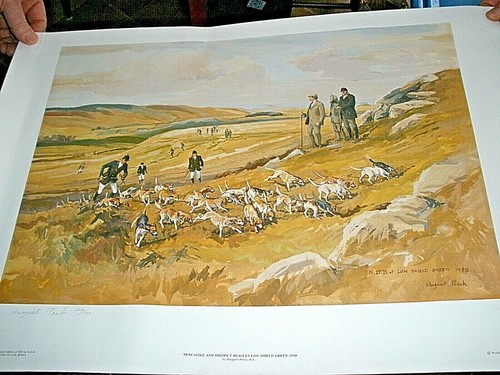 Margaret peach hunting beagles - peach,