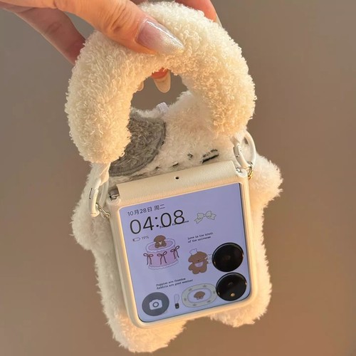 Plush cute cat phone - cute, case