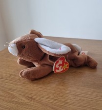 Ty Beanie Ears the Brown Bunny Rabbit Soft Plush Toy Collectible Retired 1995